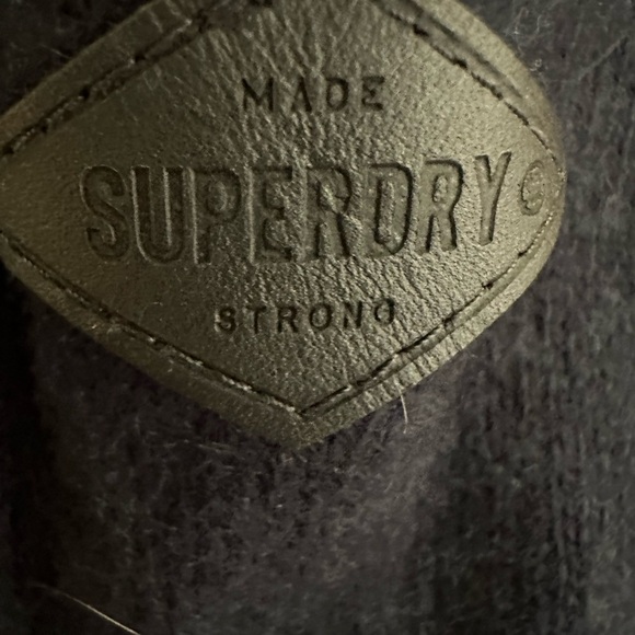 SUPERDRY Mens Sweater Sz M Blue Cashmere Blend Long Sleeve Logo - Picture 4 of 16